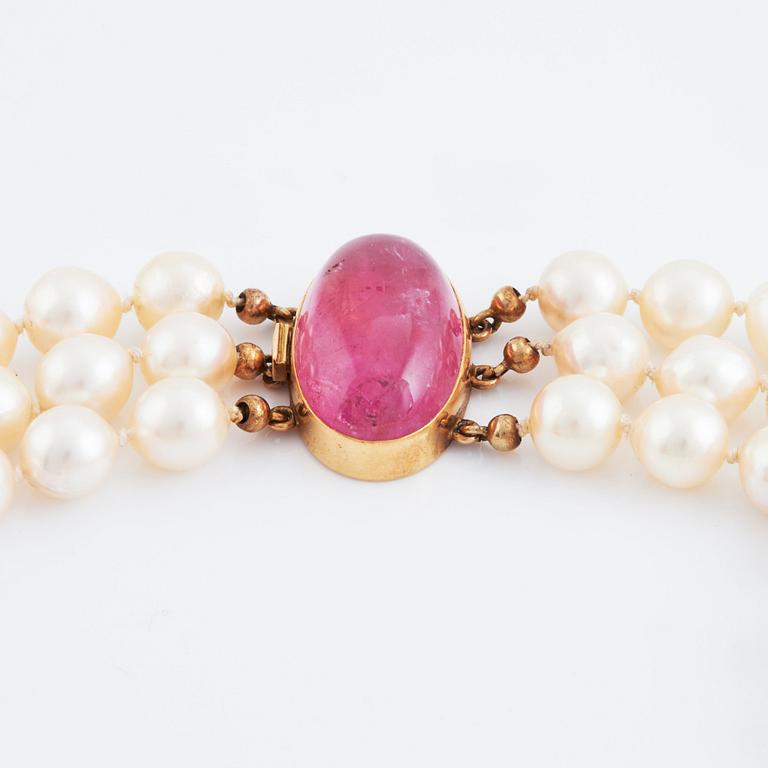 Rey Urban, a three strand cultured pearl necklace,  Stockholm 1970.