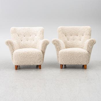 Swedish Modern, fåtöljer, ett par, 1940-tal.