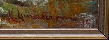 KNUT LUNDSTRÖM, olja på pannå, sign o dat 1914.