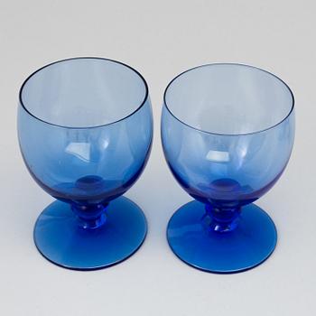 12 pieces of glass ware, designed by Björn Trägårdh for Reijmyre glasbruk.