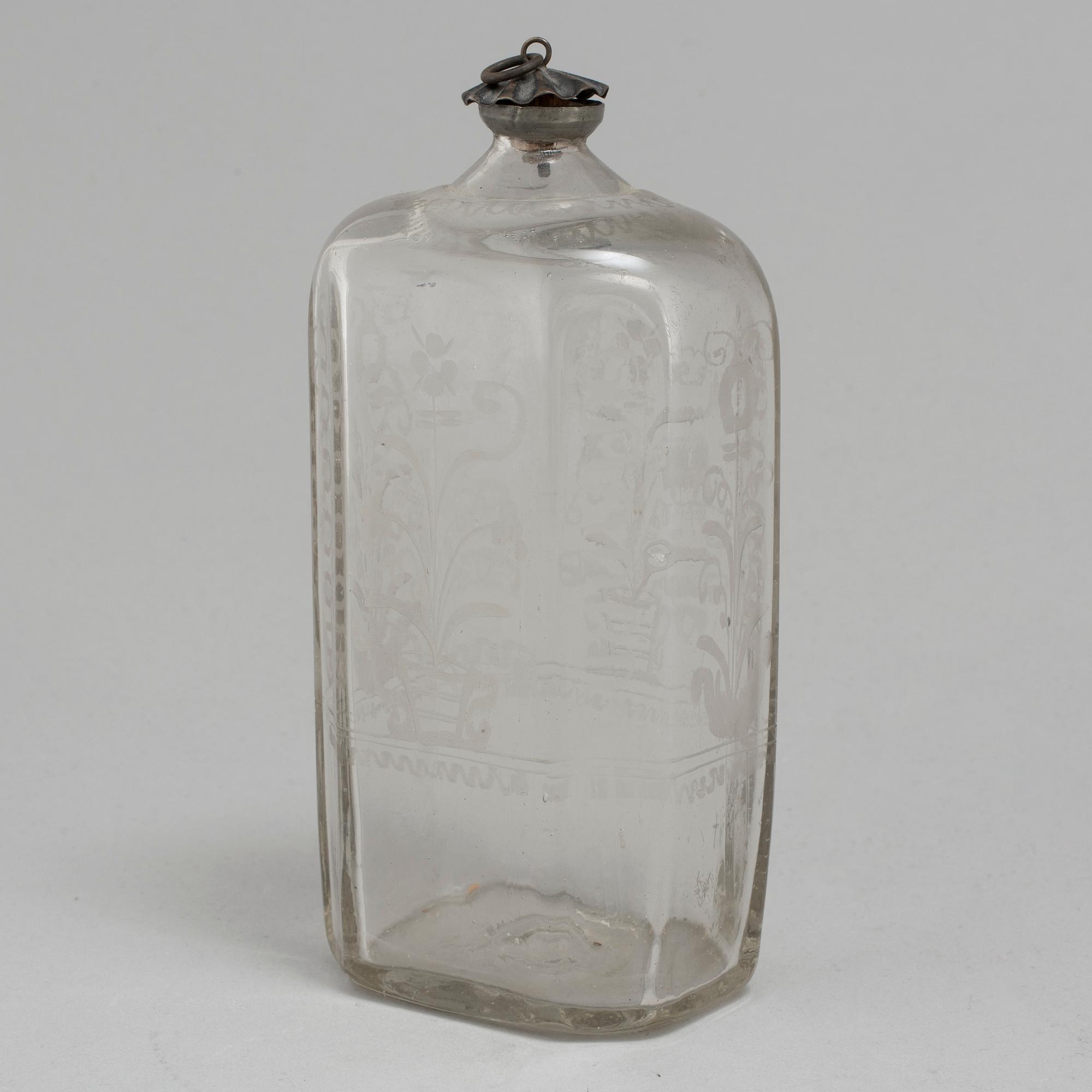 BRÄNNVINSFLASKA, 1700-tal.