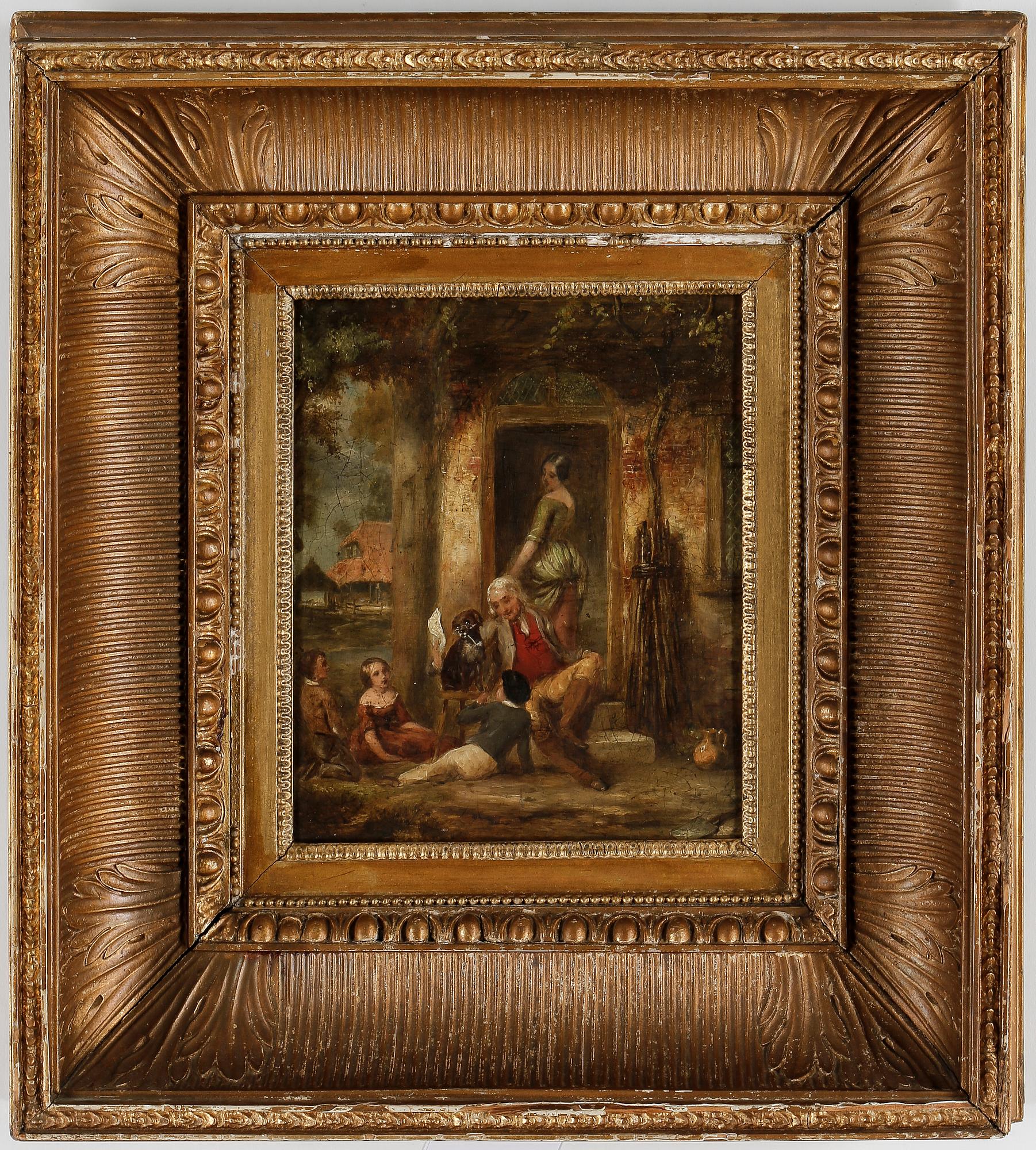 OKÄND KONSTNÄR, olja på pannå, 1800-tal.