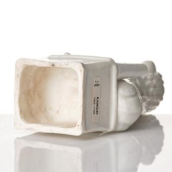 A Chinese blanc de chine joss stick holder, Qing dynasty, Kangxi (1662-1722).