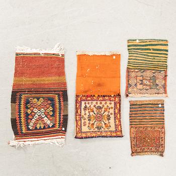 Väskor Chanteh 4 st Bidjar, Kashgai/Lori, Kurdistan/Qushan semaintika/antika.