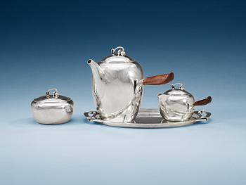 A Harald Nielsen three pcs of sterling coffee service and tray,