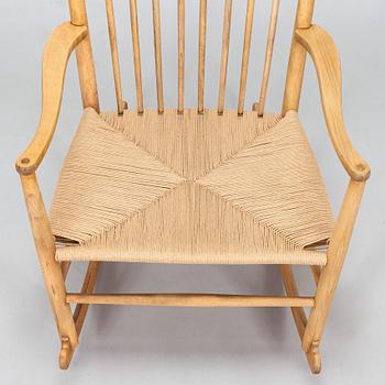 Hans J Wegner, a 'J 16' rocking chair, FDB Möbler, second half of the 20th century.