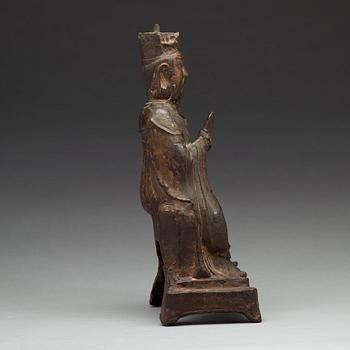 A seated bronze daoist dignitary, Ming dynasty (1368-1644).