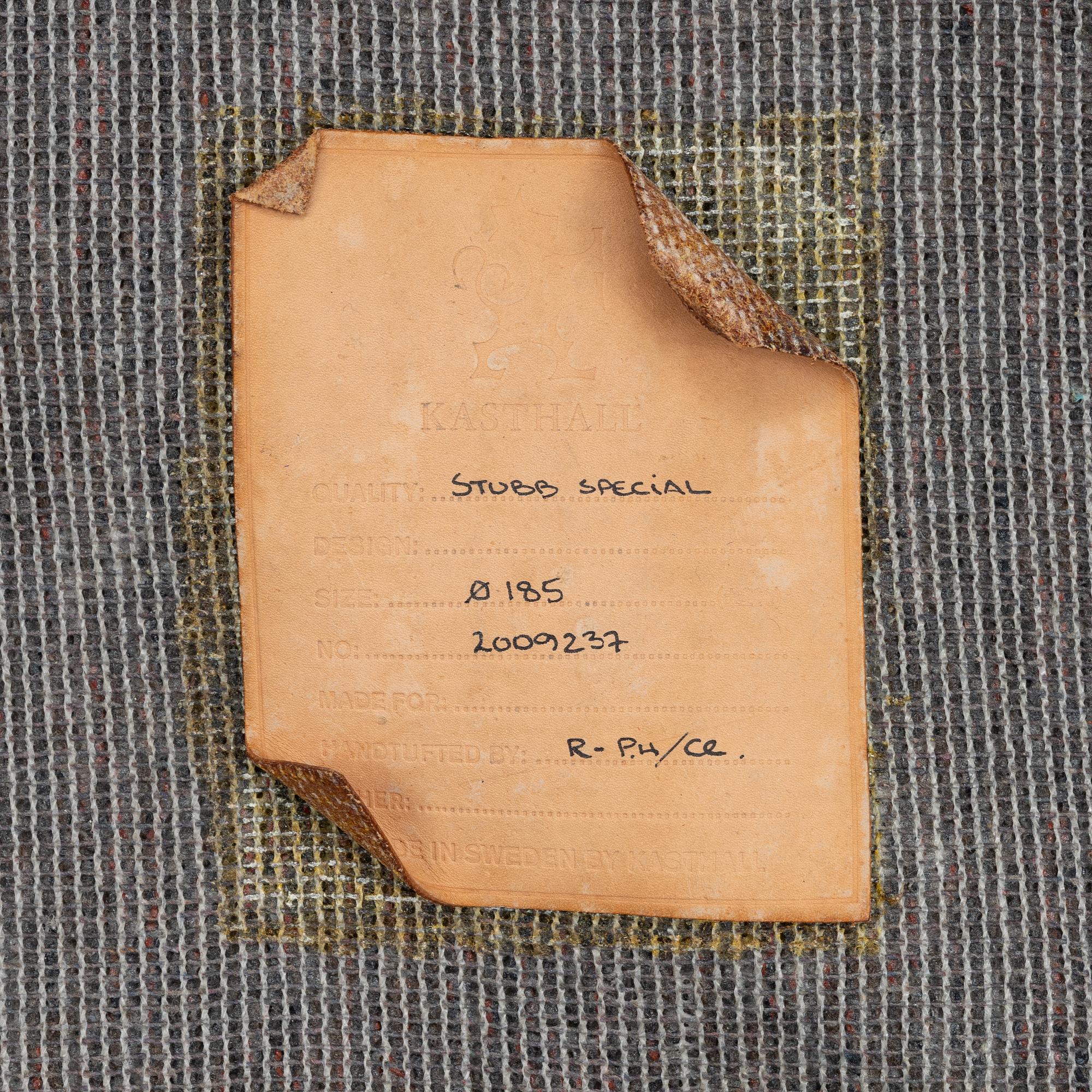 Gunilla Lagerhem Ullberg, a 'Stubb Special' rug, Kasthall, diameter 180 cm.