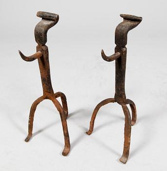 ELDHUNDAR, 1 par, smide, 1800-talets första hälft.