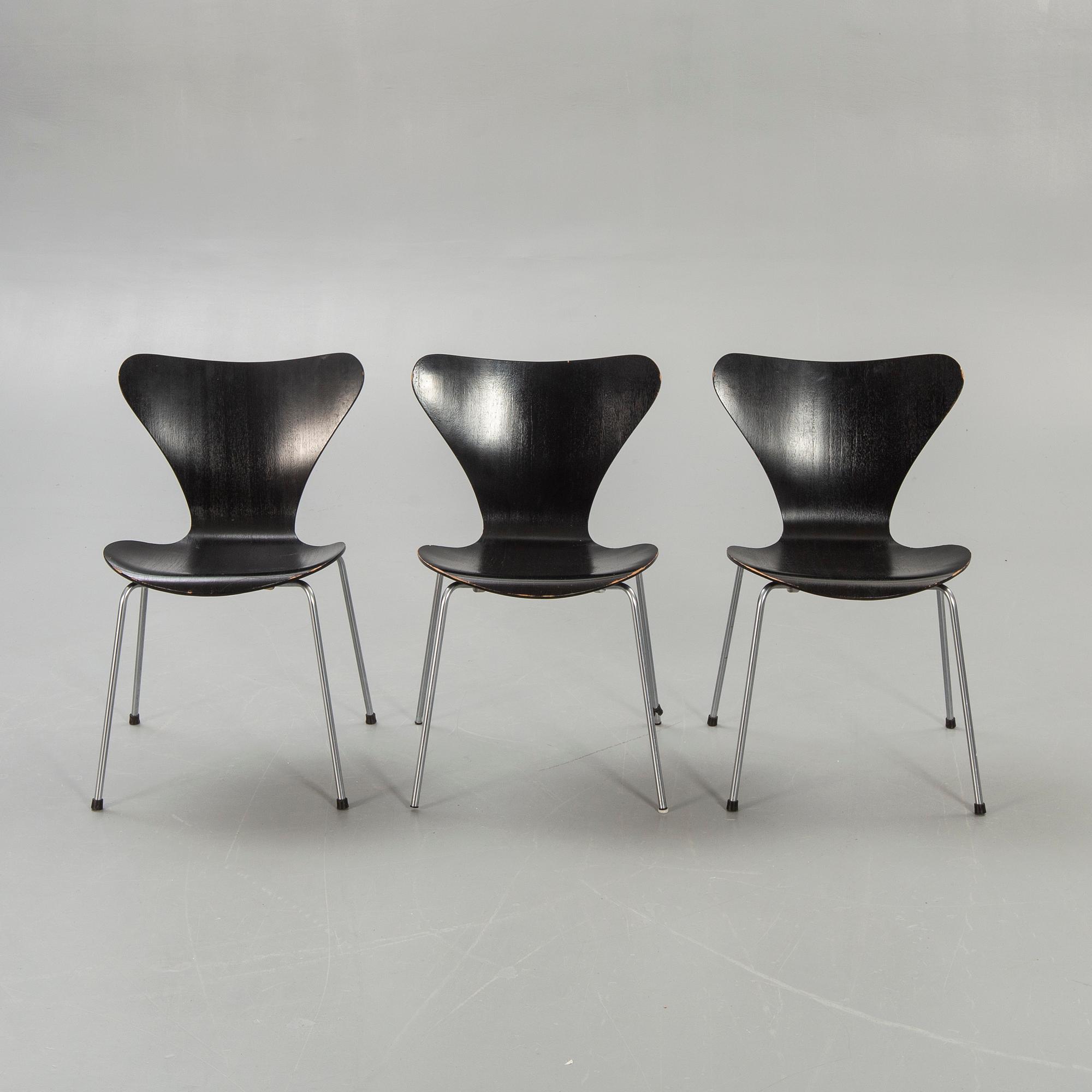 Arne Jacobsen, "Sjuan", stolar, 5 st.