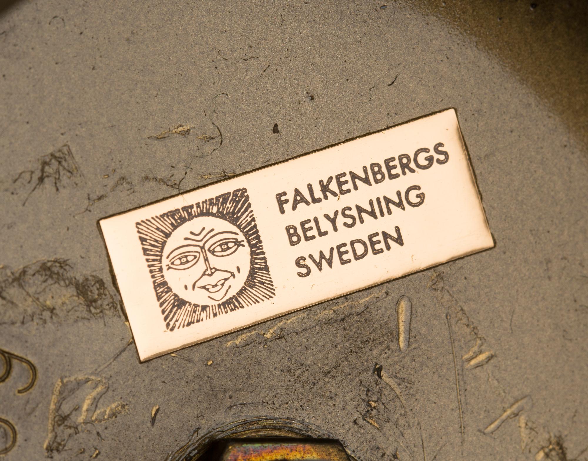 BORDSLAMPOR, 1 par, mässing, Falkenbergs belysning, 1900-talets andra hälft.