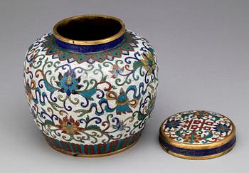 BOJAN med LOCK, cloisonne, Kina ca år 1900.