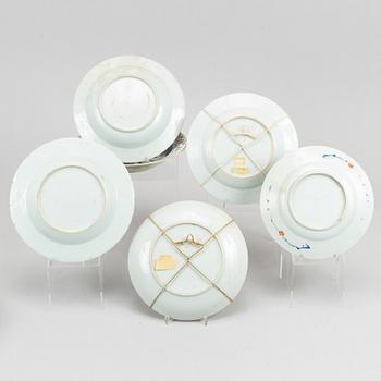 A group of 11 odd dishes, Qing dynasty, 18th Century.