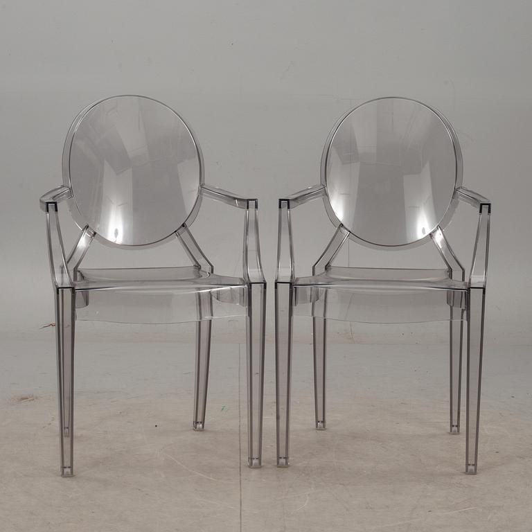 KARMSTOLAR, ett par, "Louis Ghost", Philippe Starck för Kartell.