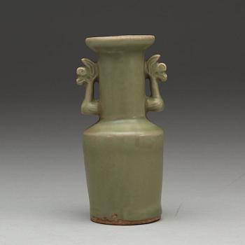 A small longquan celadon mallet vase, presumably Song/Yuan dynasty.