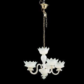 LJUSKRONA, glas, Italien, 1900-talets andra hälft. Höjd 36 cm.