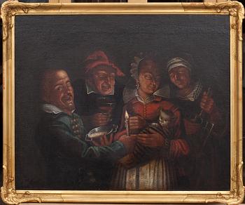 OKÄND KONSTNÄR, olja på uppfodrad duk. 16/1700-tal.