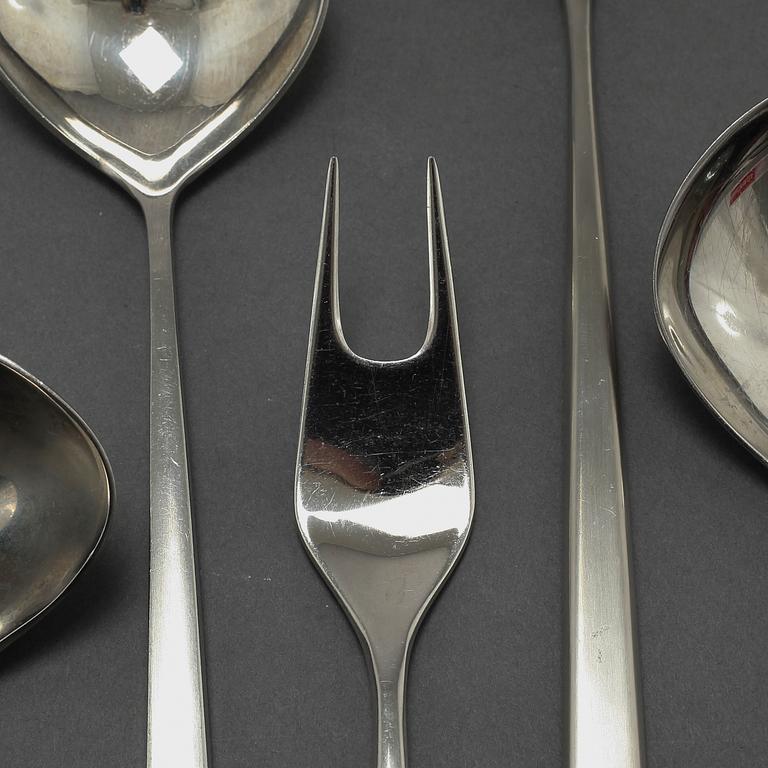 64 items of cutlery, designed by Tias Eckhoff for Gense/Dansk Knivfabrik in Lundtofte, 20th century.