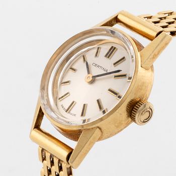 Certina, 18K guld, armbandsur, 19 mm.