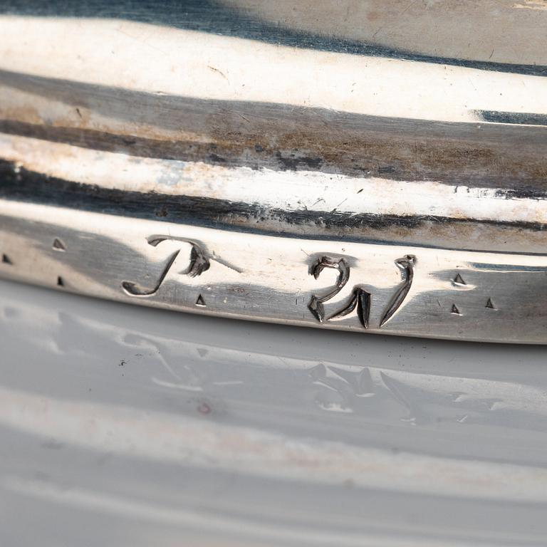 Nils Orstedt, saltkar, ett par, silver, Norrköping 1779. Rokoko.