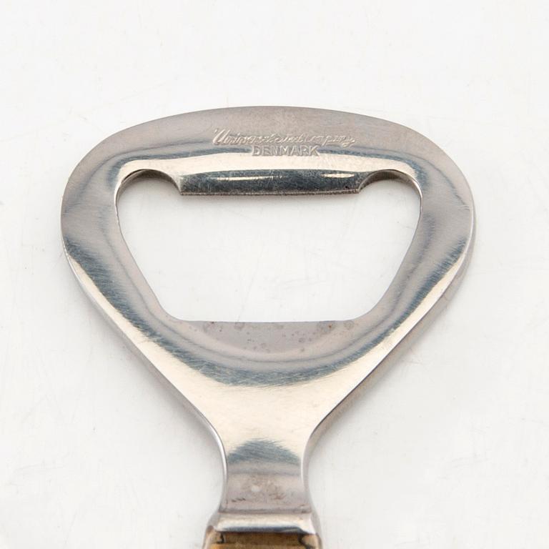 Wiwen Nilsson, bottle opener in silver and stainless steel, Lund 1966.