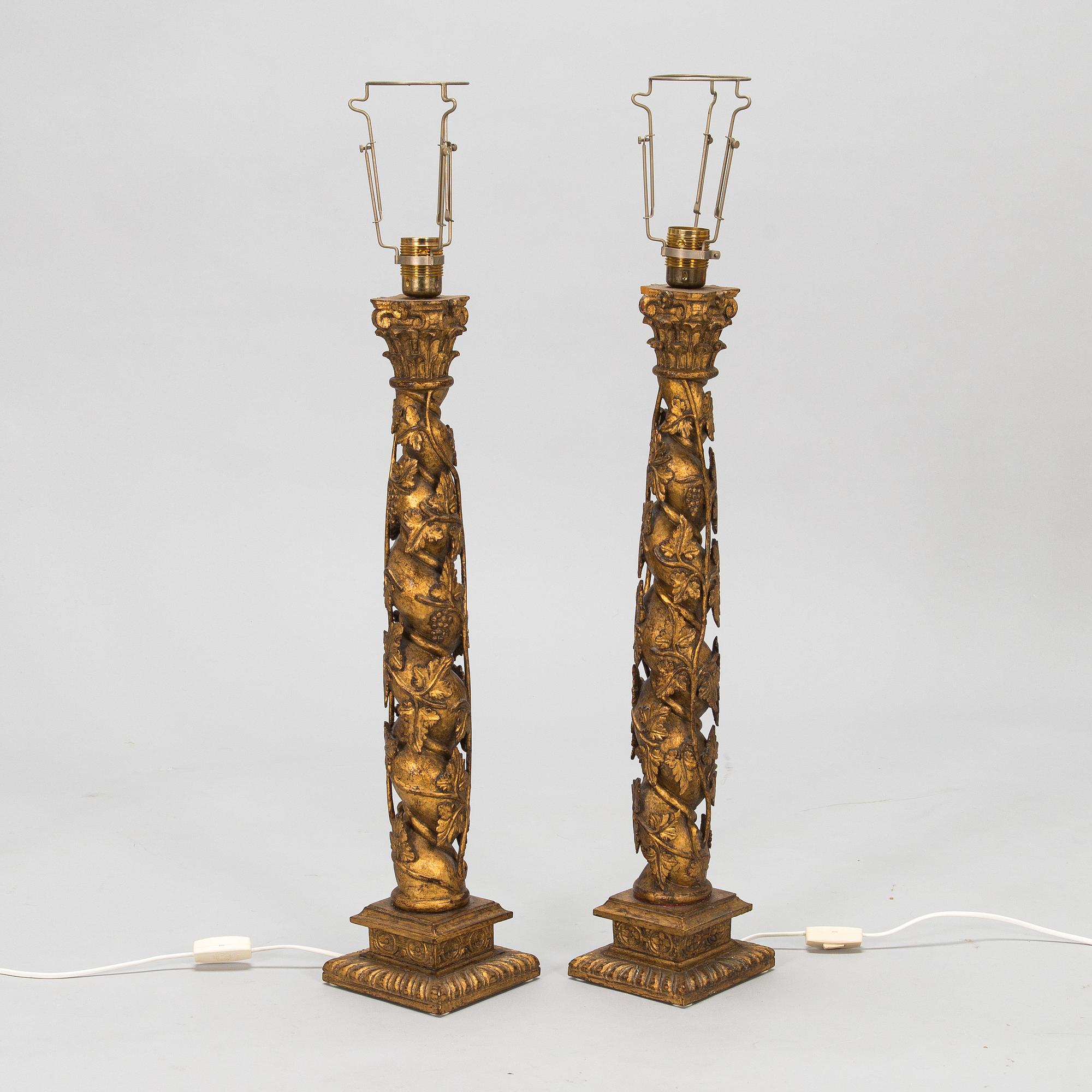 A pair of table lamps, late 20th century.