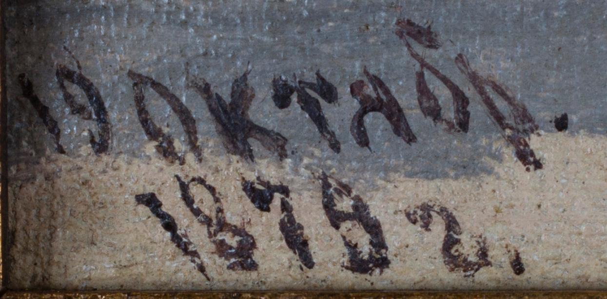 OKÄND KONSTNÄR, olja på duk, signerad P.V (П.В) daterad 19 oktober 1870, Ryssland.