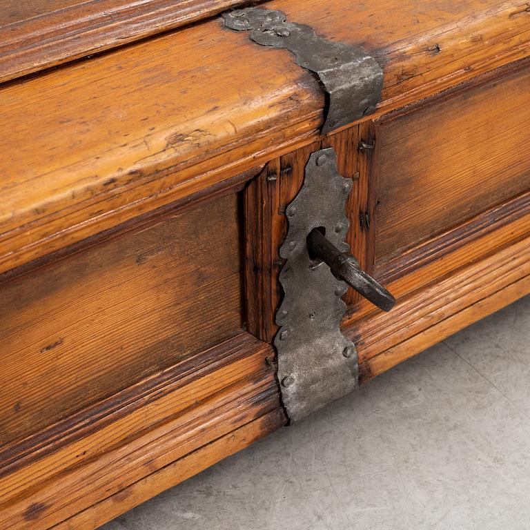 A mid 18th century pine wood box.