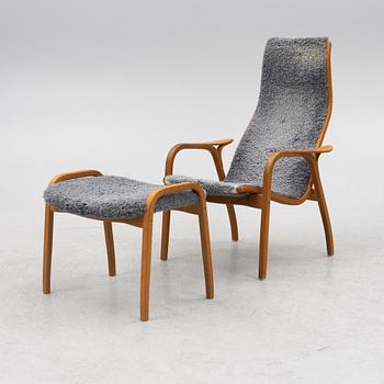 Yngve Ekström, a "Lamino" armchair with ottoman, Swedese, Sweden, late 20th century.
