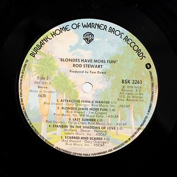 Rod Stewart,  "Blondes Have More Fun", LP, signerad, 1978.