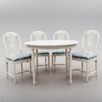 MATGRUPP, 5 delar, gustaviansk stil, 1900-talets andra hälft.