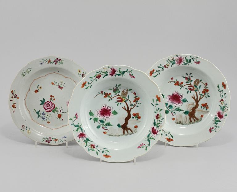 TALLRIKAR, 6 st, porslin Kina, 1700-tal.