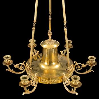 A gilded empire ceiling light France first half of the 19th century.