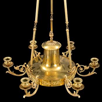 A gilded empire ceiling light France first half of the 19th century.