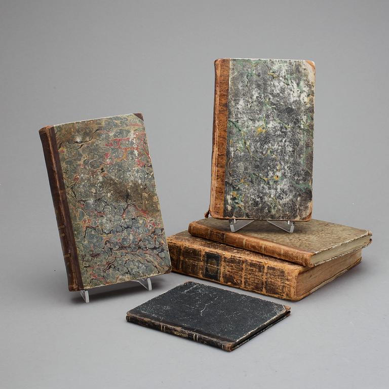BÖCKER, 5 st, bla "Konsten at lefwa länge" av Christ.Wilh. Hufeland, Stockholm 1798.