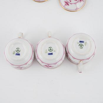 Six porcelain custard cups with covers, Royal Copenhagen, Denmark, around 1900.