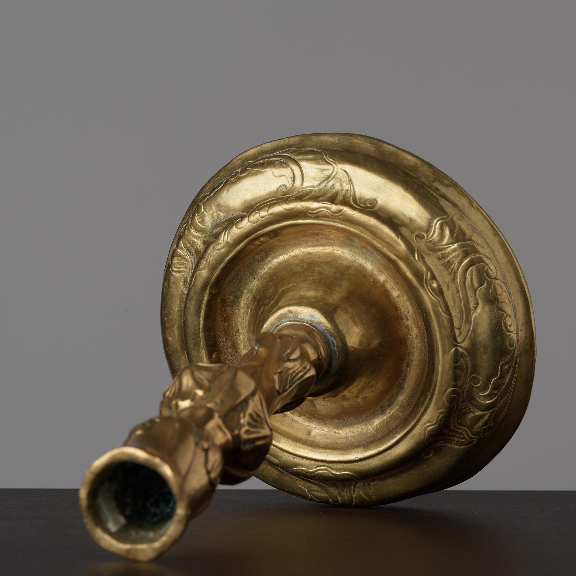 A Rococo candlestick by Anders Westerberg (privilege 1755, dead 1765, his widow continued till 1773).