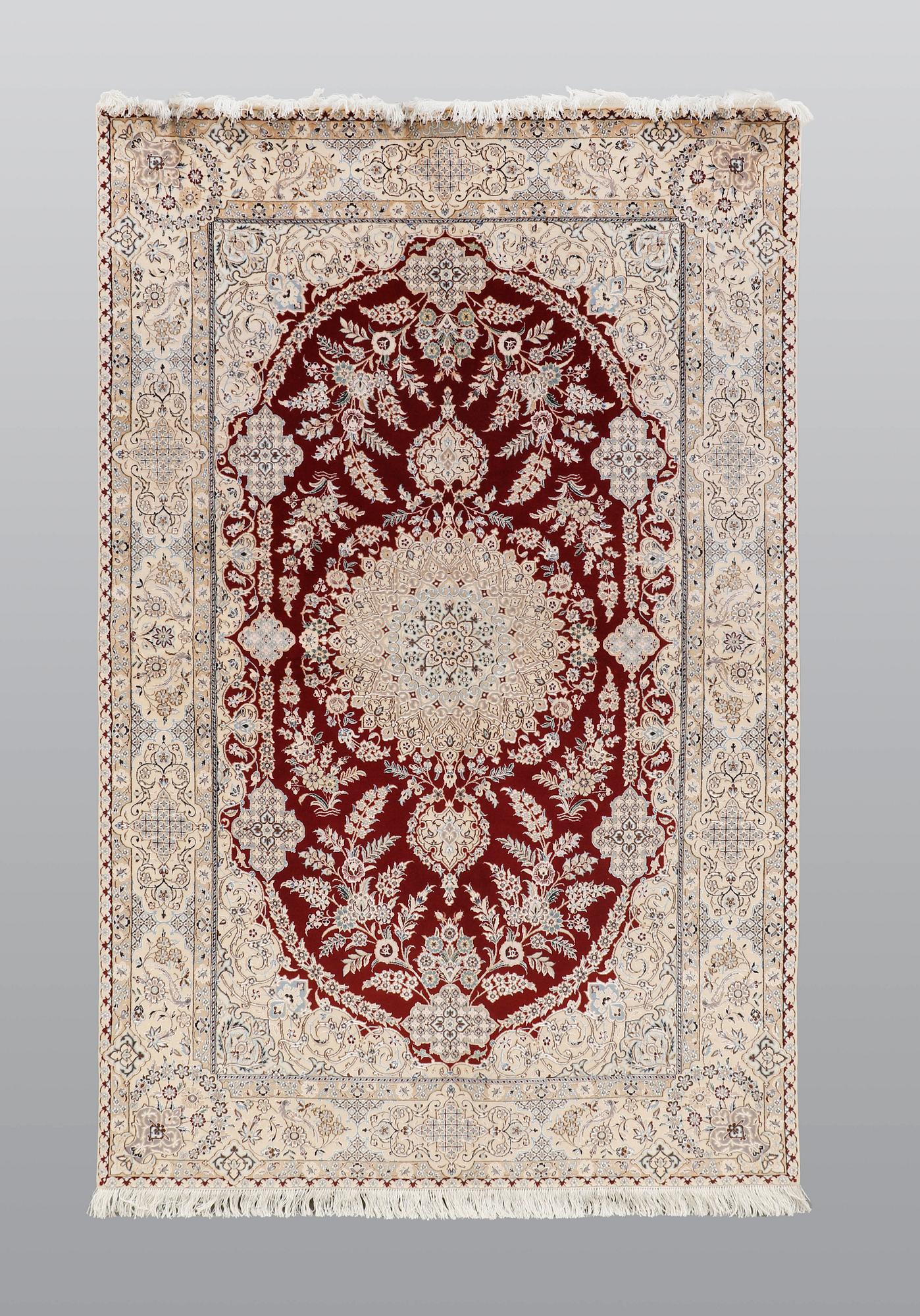 A carpet, Nain part silk s.k 6LAA, 239 x 155 cm.