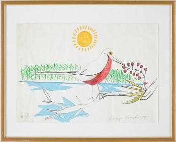 Roger Risberg · ROGER RISBERG, blandteknik på papper, monogramsignerad och daterad -92.
