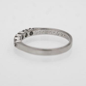 18K white gold half eternity ring with diamonds, Wadring Karlskrona, 1987.