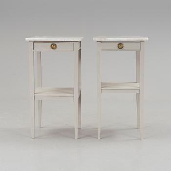 A pair of bedside tables, early 20th century.