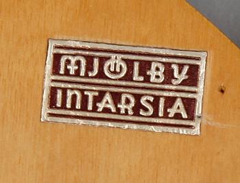 VÄGGLAMPETTER, 1 par, Mjölby Intarsia, 1940-tal.