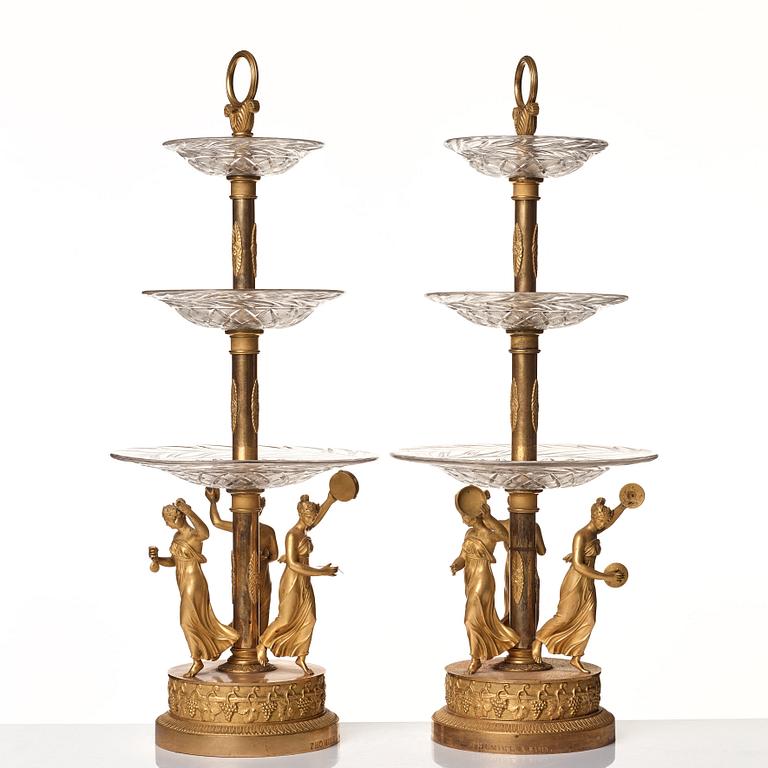 BORDSUPPSATSER, ett par, av Pierre Philippe Thomire (1751–1843) Paris, Empire.