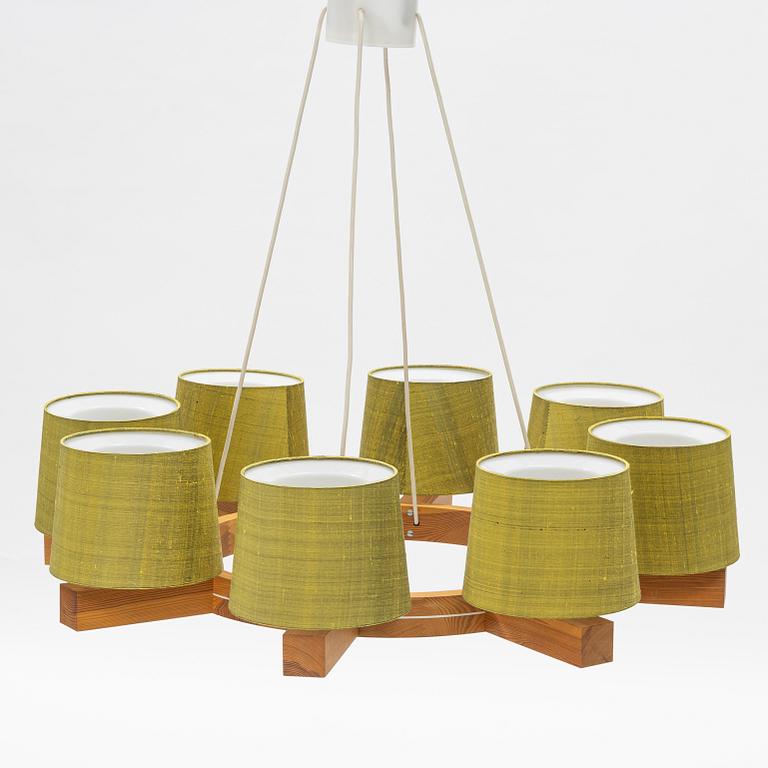 Uno & Östen Kristiansson, a pine wood ceiling lamp, Luxus, Vittsjö.