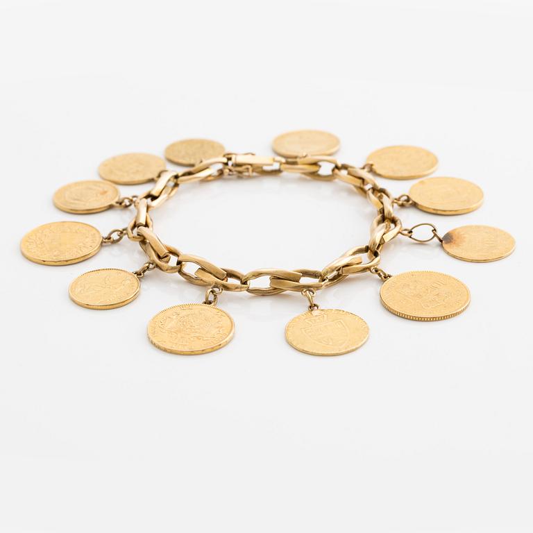 Armband 18K guld med guldmynt.