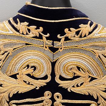 Balmain, a highly decorated velvet jacket, French size 48.