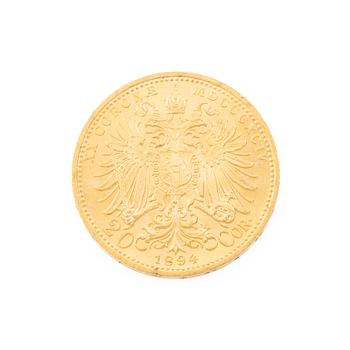 Guldmynt, Österrike-Ungern, 20 Corona, 1894.