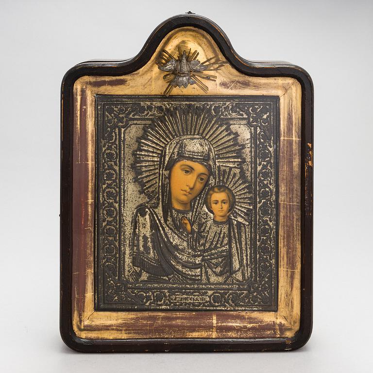 A late 19th century Russian icon in kiot.