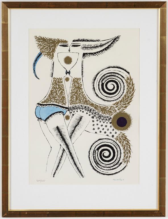 MAX WALTER SVANBERG, färglitografier, 4 st, signerade och numrerade 209/235.