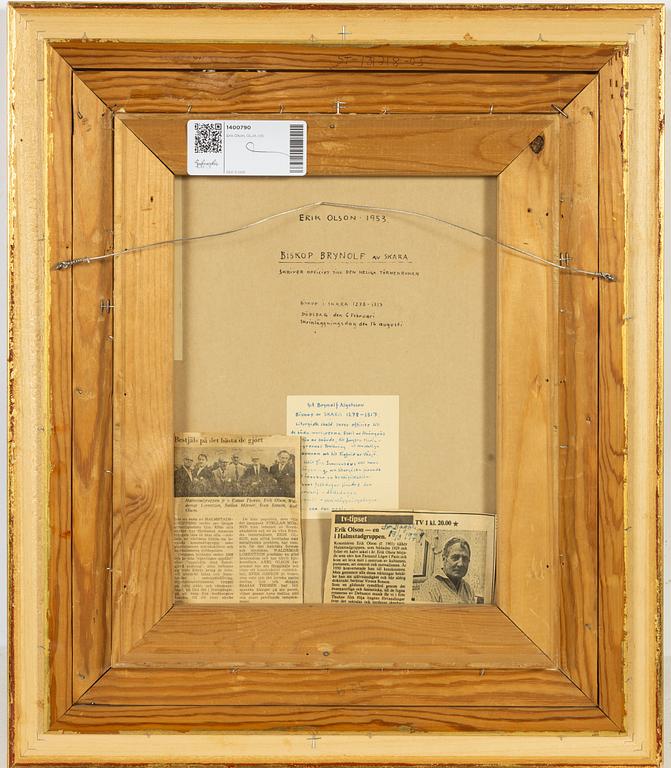 Erik Olson, mixed media on papaer panel signed and dated 1953.